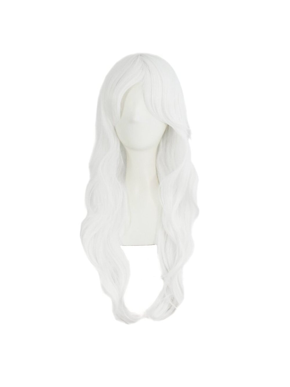 Women's White 28" 70cm Long Curly Ends Costume Cosplay Modern Hair Wig